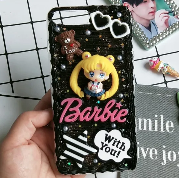 Для iphone X/XS Max DIY чехол 3D Свежий Cinnamoroll чехол для телефона для iphone 8 7 6 6s plus XR ручной работы кремовый карамельный чехол подарок для девочки