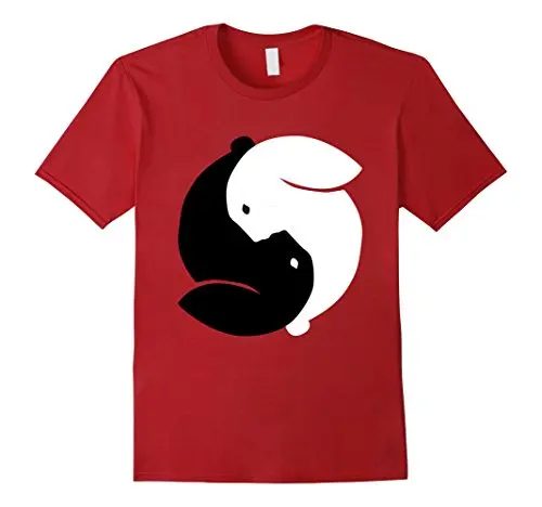 Yin Yang Rabbit Animal Bunny Lover Подарочная футболка для женщин идеальное качество