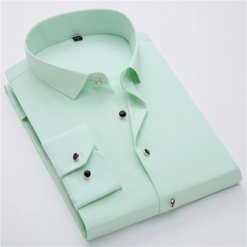 2018 Autumn New style business shirts men casual fashion Pure color long sleeved men's high quality shirt | Мужская одежда