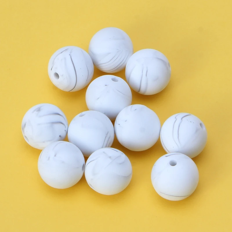 10 шт. силиконовые мраморные бусины для прорезывания зубов | Мать и ребенок