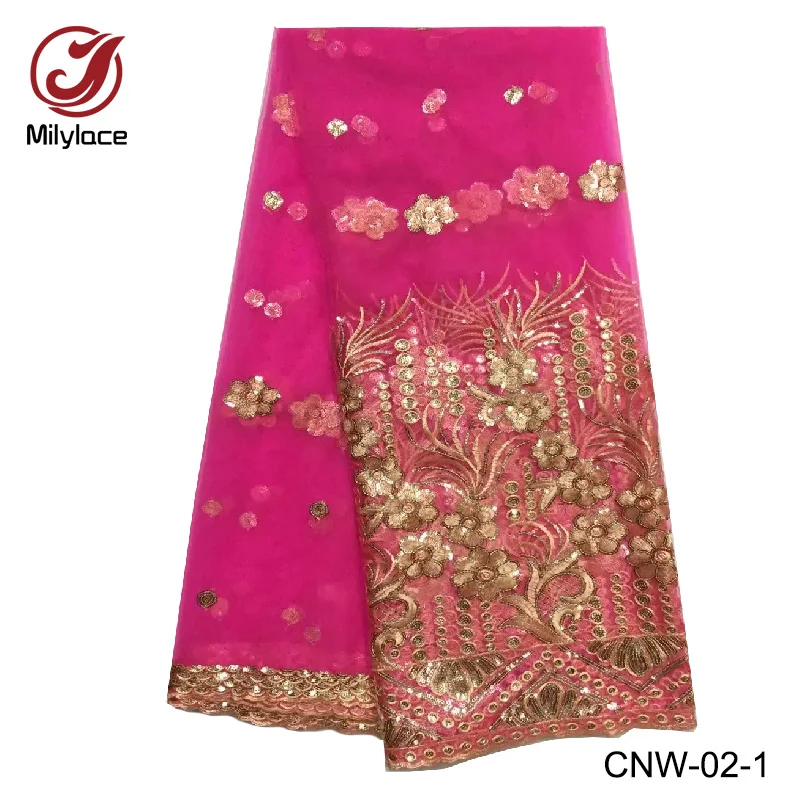 Красивый дизайн нигерийская кружевная ткань с блестками синий французский