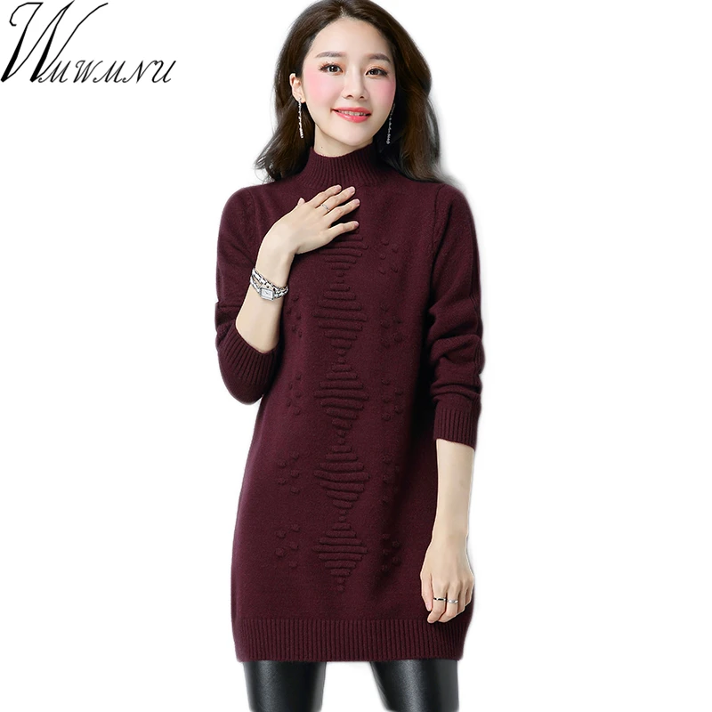 2018 High Quality New winter women sweater Fashion Long Sleeve Pullover casual Loose Knit Turtleneck cashmere Tops | Женская одежда