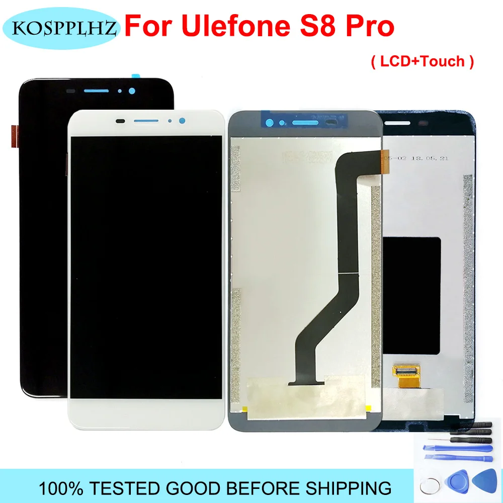 100% Протестировано для Ulefone S8 Pro ЖК дисплей + сенсорный экран дигитайзер стеклянная