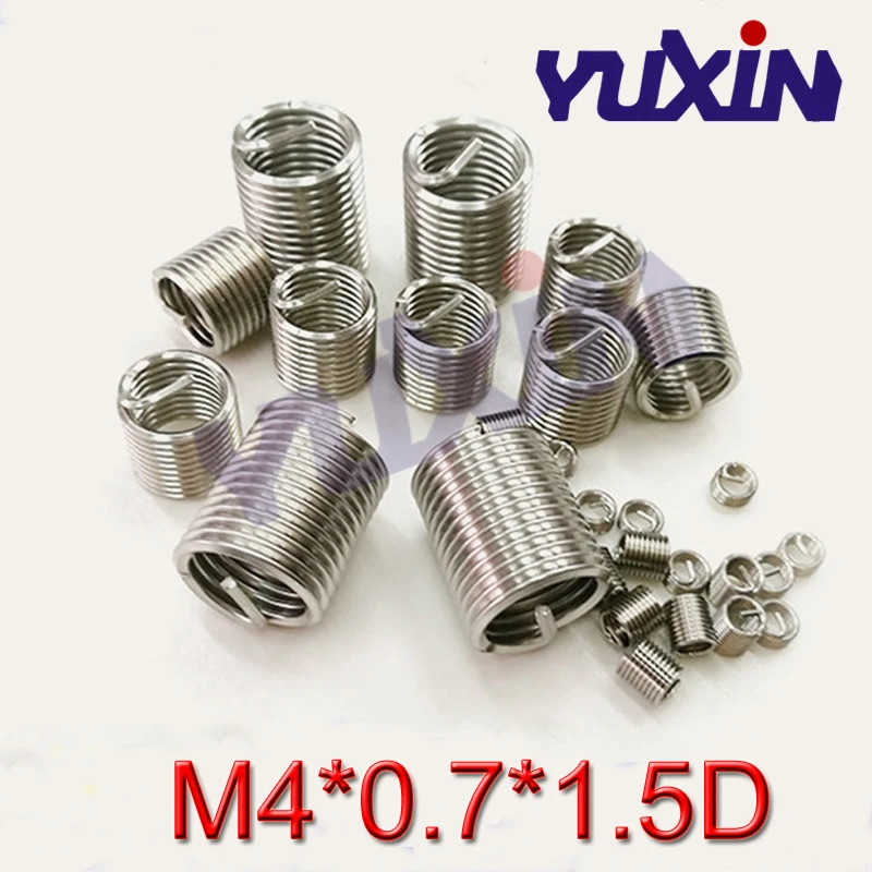 100 шт. M4 * 0 7*1 5 DWire Резьбовая вставка из нержавеющей стали 304 проволочный винтовой
