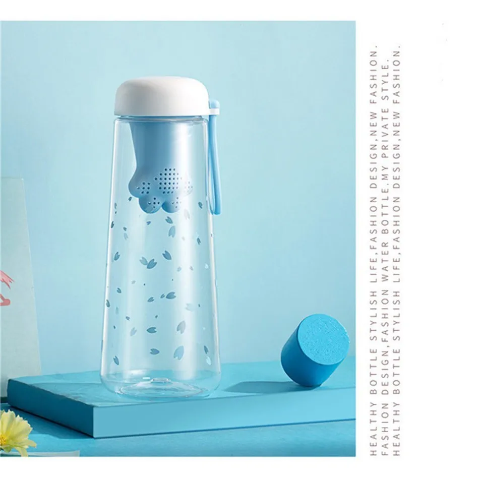 Cute Cat Foot Water Bottles Filter New Designed Summer Outdoor Sports Water Bottle Portable Girls Women Drinking Bottle