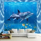 Современные креативные 3D фотообои с изображением дельфина в Подводном мире, детские обои для детской комнаты, гостиной, ТВ, дивана, Фотофон, 3D обои с героями мультфильмов
