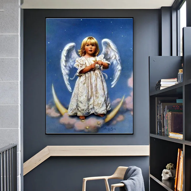 

Diy Handwork Diamond Mosaic 5D Diamond Painting Angel Girl picture of Rhinestones Full Diamond Embroidery Sale Decor art TY174