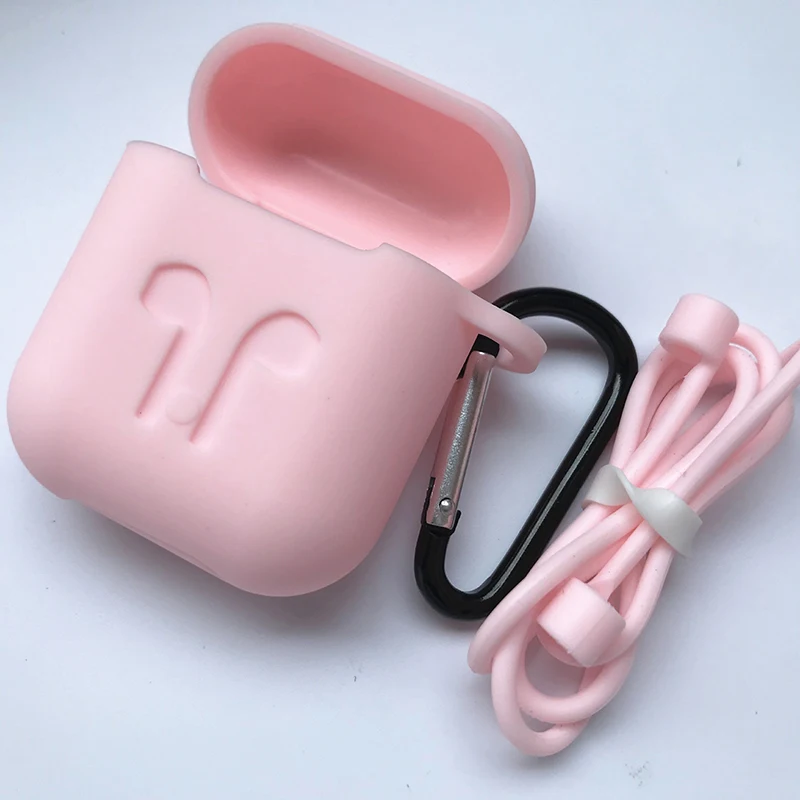 Function Case For Earpods Silicone Pouch Box+Anti-Lost Headphone Strap+Ear Cover Hooks Apple AirPods | Электроника
