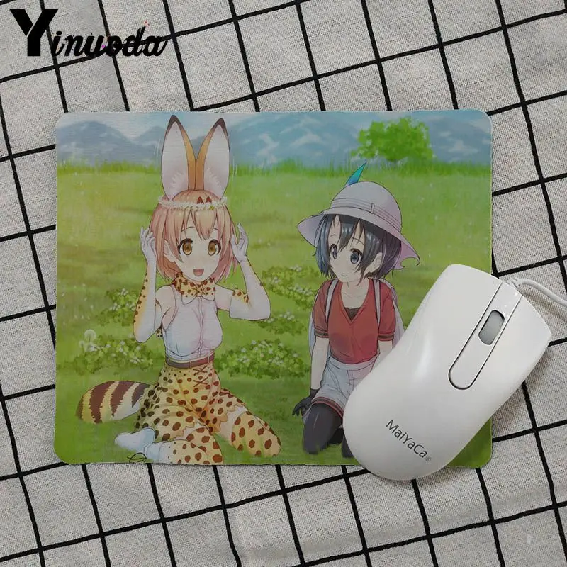 No Lock Edge18x22cm Yinuoda Kemono Friends африканская Дикая собака аниме резиновая мышь прочный Настольный коврик для мыши резиновый ПК компьютерный игровой коврик для мыши - Цвет: No Lock Edge18x22cm