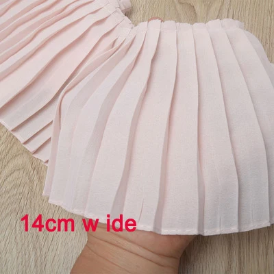 light pink 14cm wide 1,5 м/шт. Черный белый розовый синий плиссированные кружевные аксессуары для женской одежды юбка повязка манжеты декоративные боковые ткани SC549 - Цвет: light pink 14cm wide