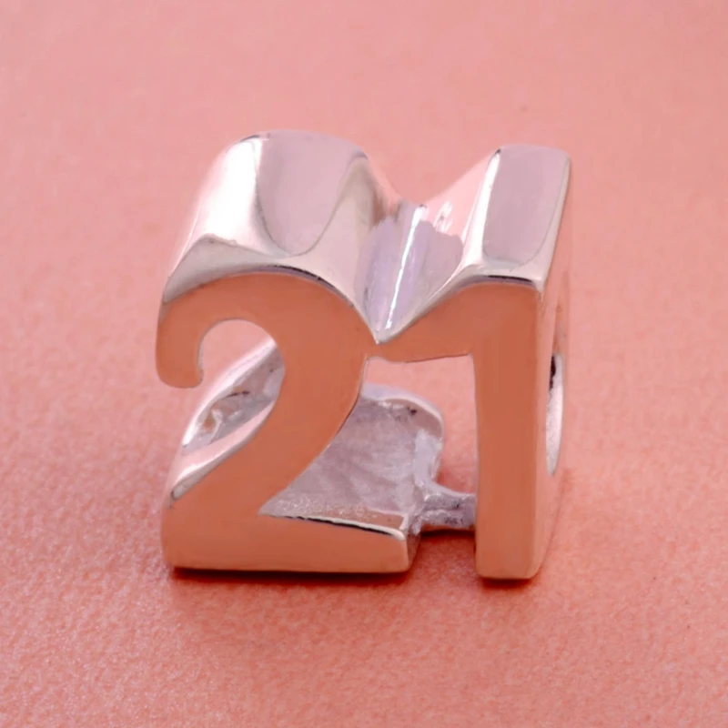Choruslove Genuine 925 Sterling Silver Birthday Milestones Number 21 Charm Bead fits Pandora Charms Bracelets SS2947 | Украшения и
