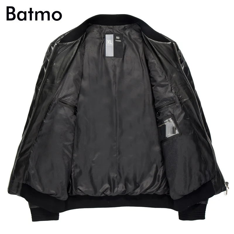 Мужской пуховик из овчины BATMO зимний натуральной кожи белого цвета 156 2019|Мужские