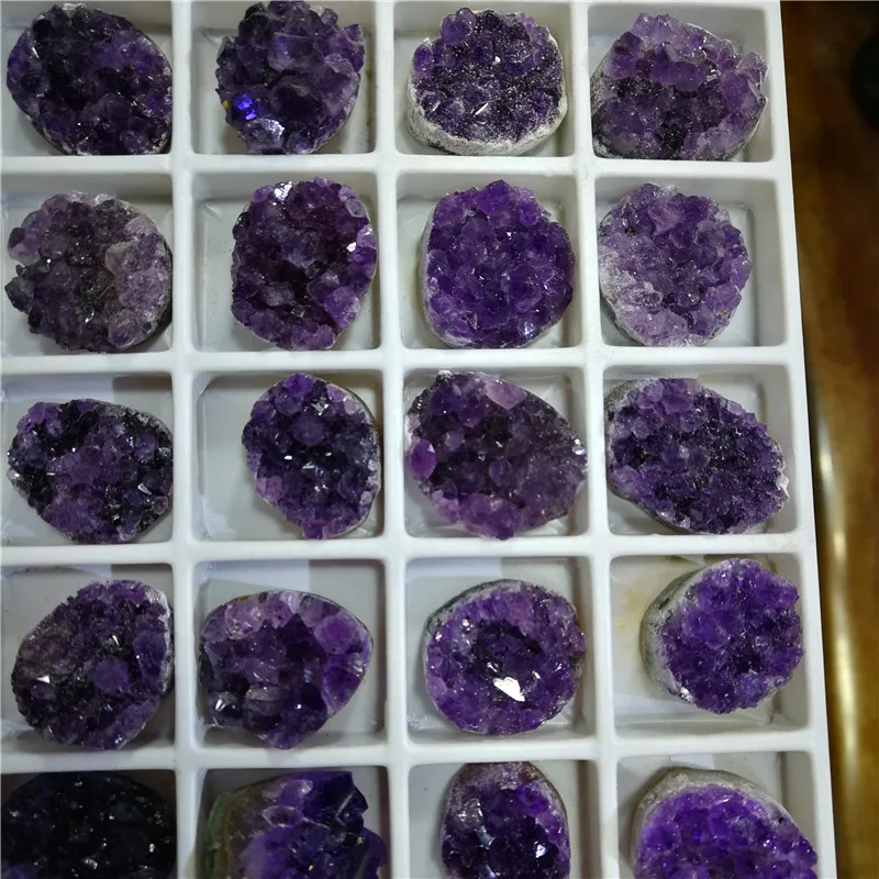 Новый бриллиантовый кварцевый аметистовый кластер 20 мм образец 2 шт.|Камни| |