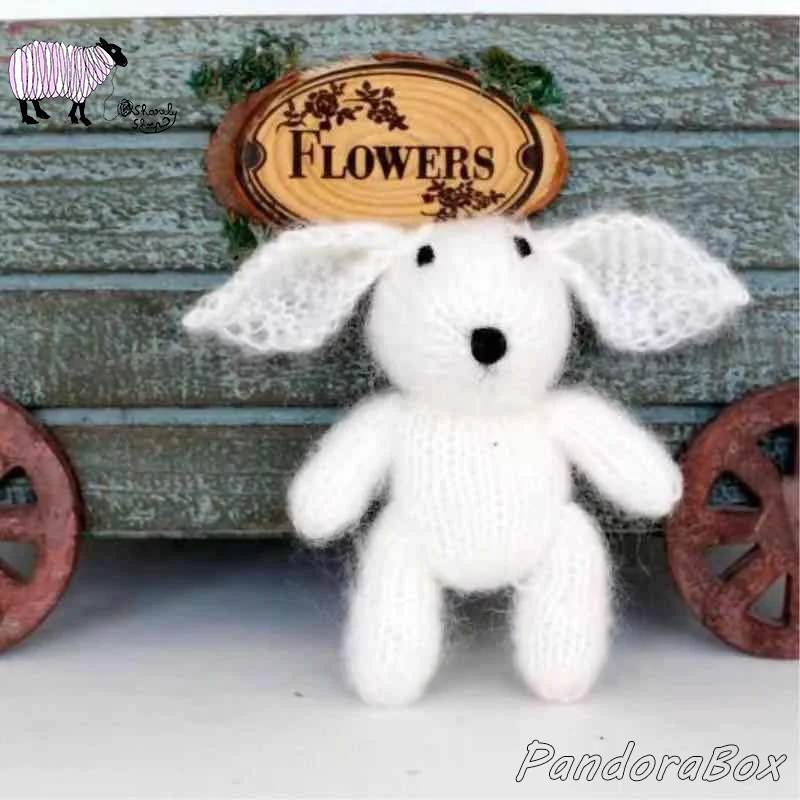 Knit Teddy Bear Rabbit Newborn Photography Toy Props Crochet Bunny Doll Baby Girl Boy Photo Shoot Accessories bebe foto | Детская одежда