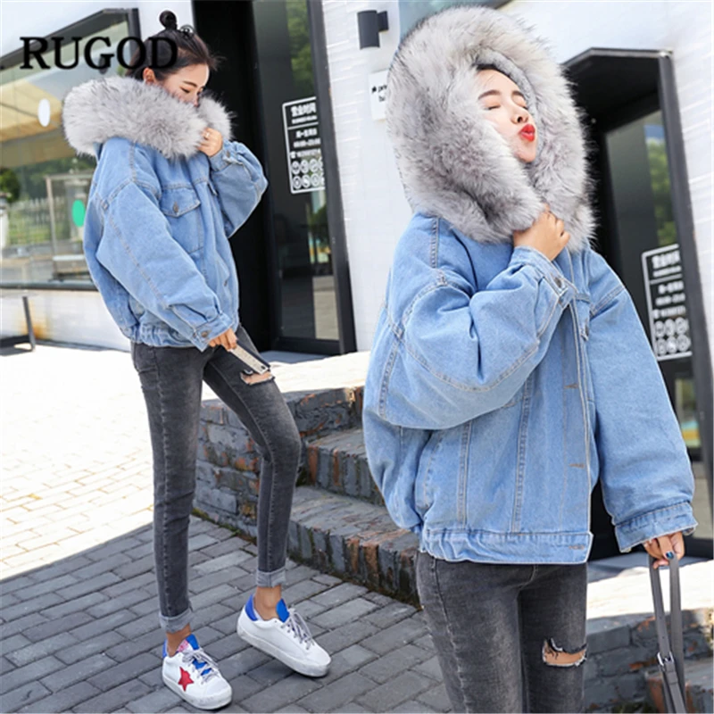

RUGOD 2019 Casual Fashion Female Hooded Jacket Coat Turn-down Collar Zipper Long Sleeve Button Solid Coat For Women