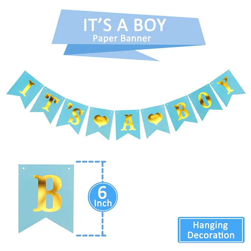 blue its a boy Детские украшения для душа, крестины для мальчиков и девочек, вечерние украшения, декор для детских игр - Цвет: blue its a boy