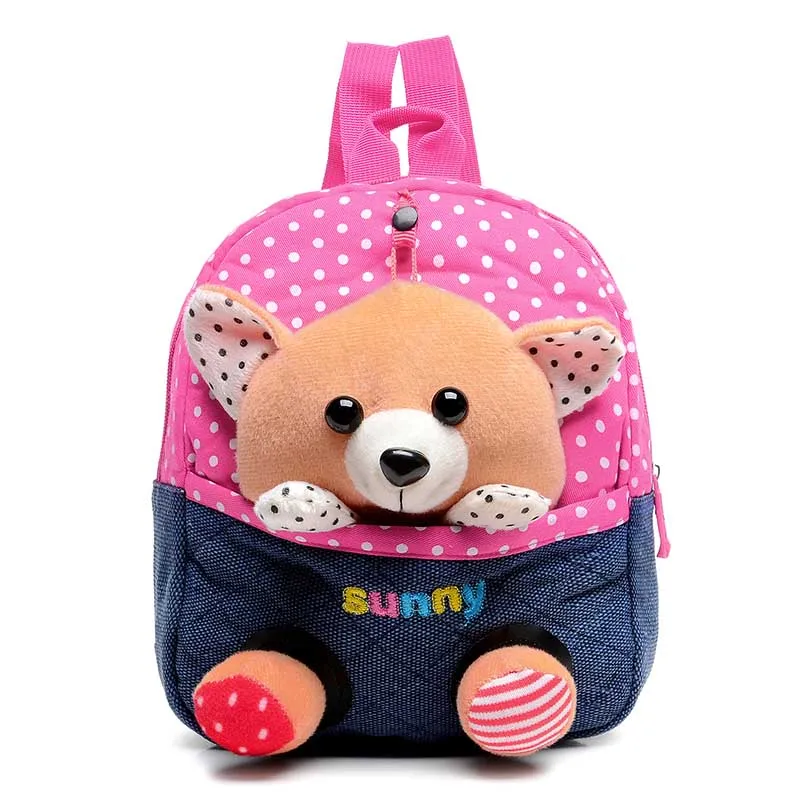 Красный Plush backpacks toy bear Kids plush bags Dolls&Stuffed Toys Baby kindergarden School Bags children mochila for 2-5years - Цвет: Красный