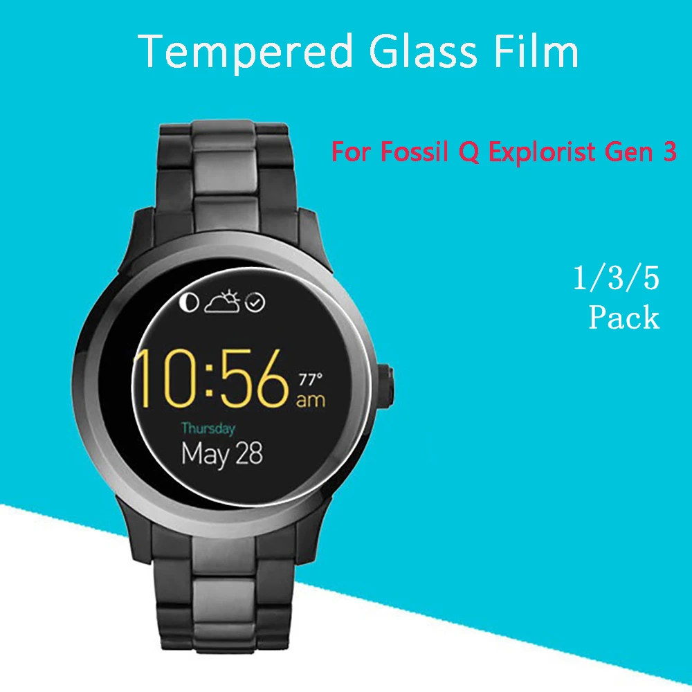 

1/3/5 pcs Pack Protective Film Guard Cover for Fossil Q Explorist Gen 3 Screen Protector Temtered Glass 0.3mm 9H 2.5D