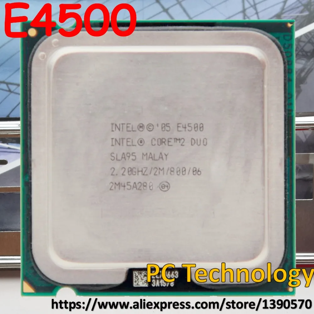 Оригинальный процессор Intel E4500 CPU Core2 Duo SLA95 (2M 2 ГГц 800 МГц) LGA775 отправка в течение 1