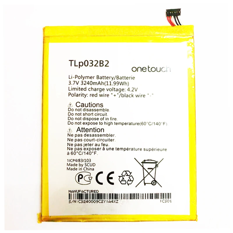 Новый 3240mAh TLp032B2 Сменный аккумулятор для Alcatel onetouch pop 7 P310A Pixi 9006W / One Touch 8 3 0 3G WiFi |