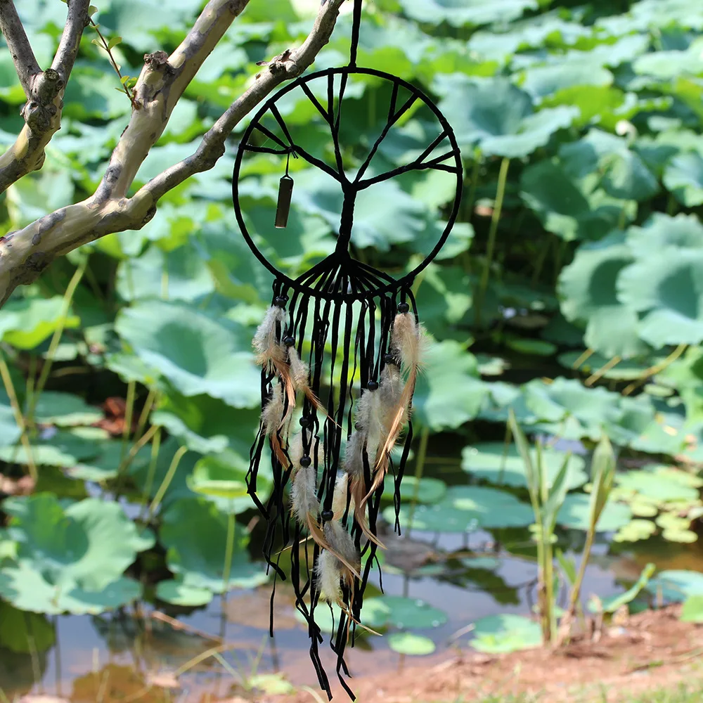 Индийский черный Древо жизни супер большой Ловец снов ветер куранты кафе & бар