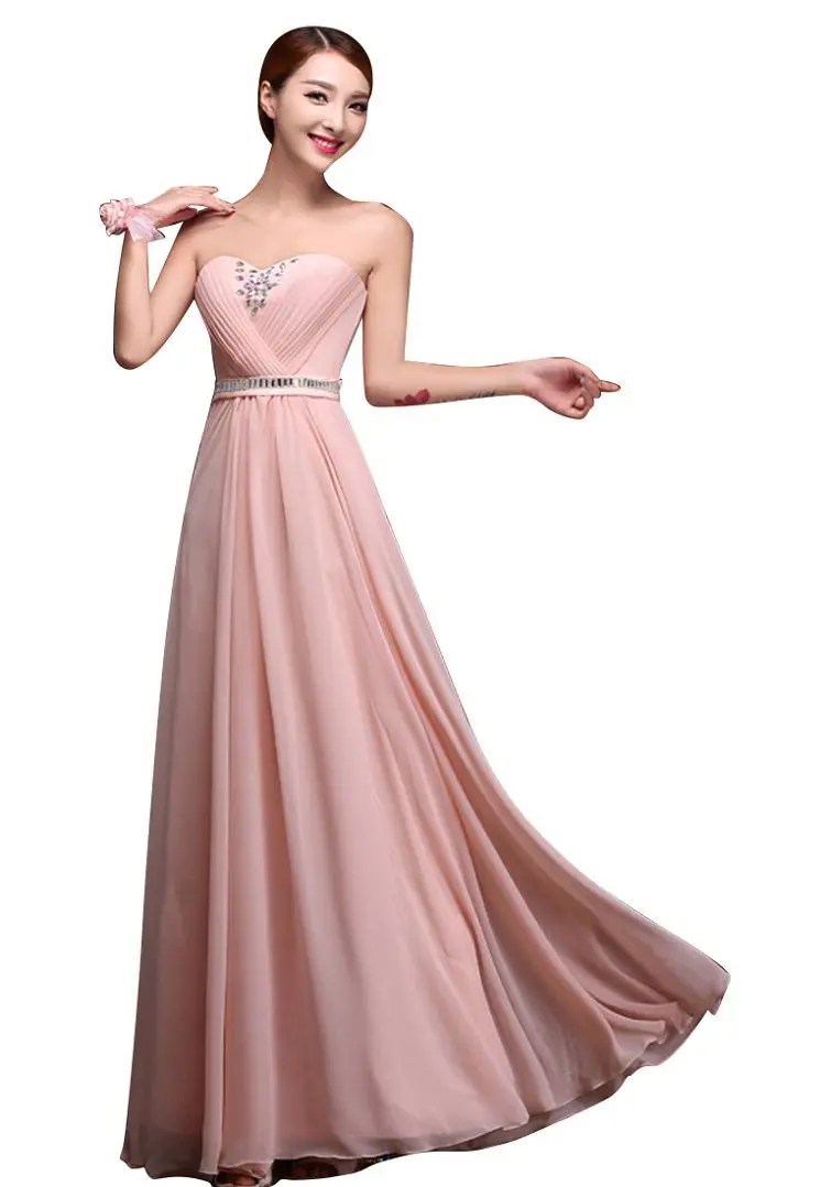 style c Beauty Emily,, розовые платья подружки невесты,, шифоновые платья, вечерние, свадебные, элегантные, длина до пола - Цвет: style c