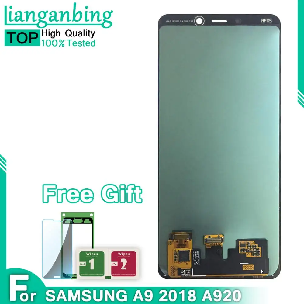 ЖК дисплей Oled Super amoled для SAMSUNG GALAXY A9 2018 A920 сенсорный экран дигитайзер в сборе запасные части|Экраны мобильных