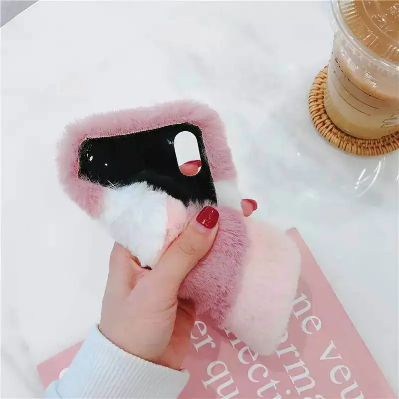 L-FADNUT роскошный плюшевый меховой защитный чехол для iPhone 7 8 6S 6 Plus 5 5S SE милый пушистый мягкий бампер чехол для iPhone Xr X Xs Max