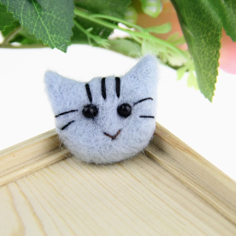 10 шт. игла Шерсть Войлок кошка ручной работы мультфильм животное улыбка котенок
