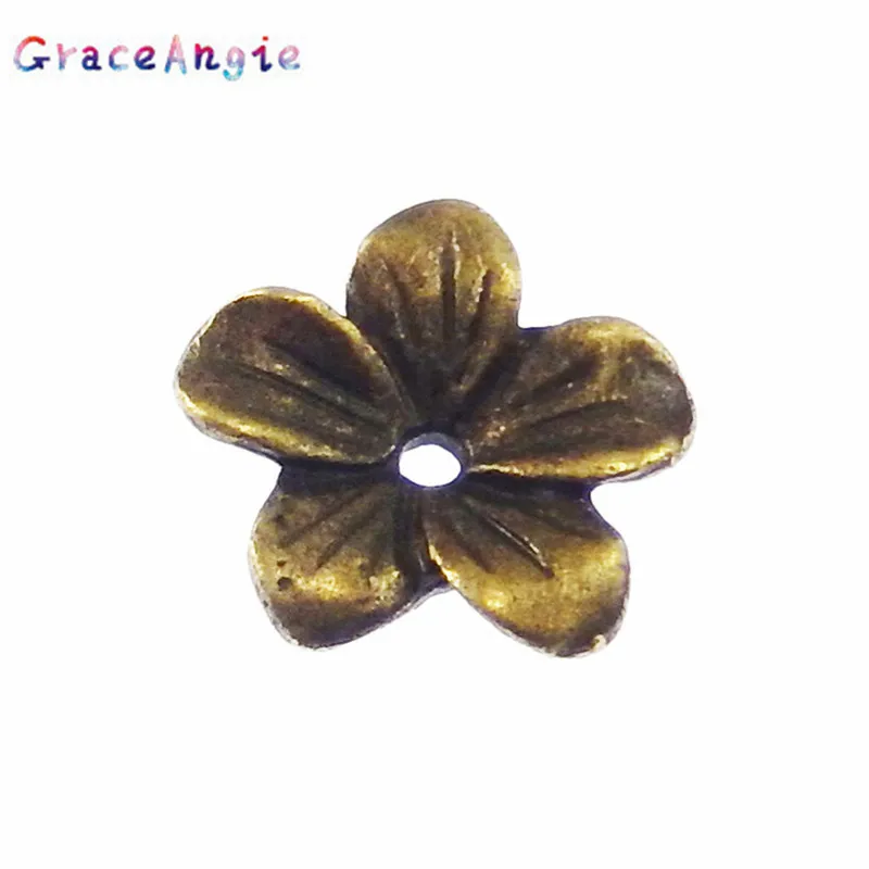 GraceAngie 60 шт Atq бронзовые бусины из сплава в форме цветка, колпачок, 13*13*2 мм, 04164, модные ювелирные изделия ручной работы