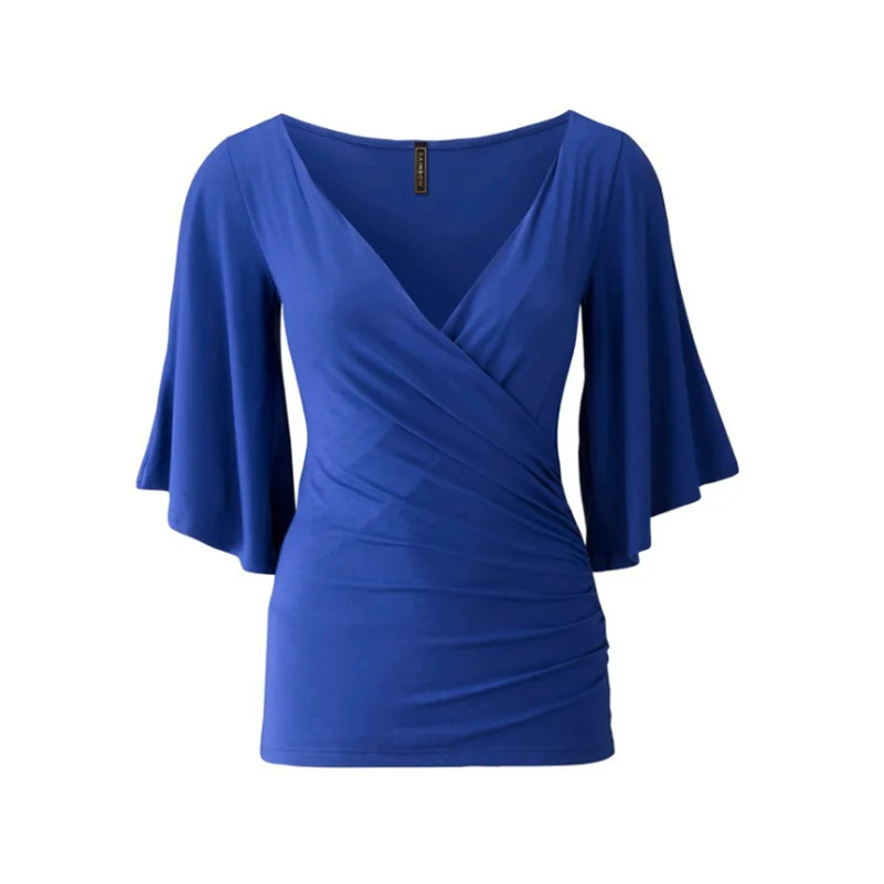 Sexy Fashion Women T-shirts Half Sleeve Casual Style Spring Summer Base Tops Solid Loose 2018 High Quality Ladies Clothing // | Женская