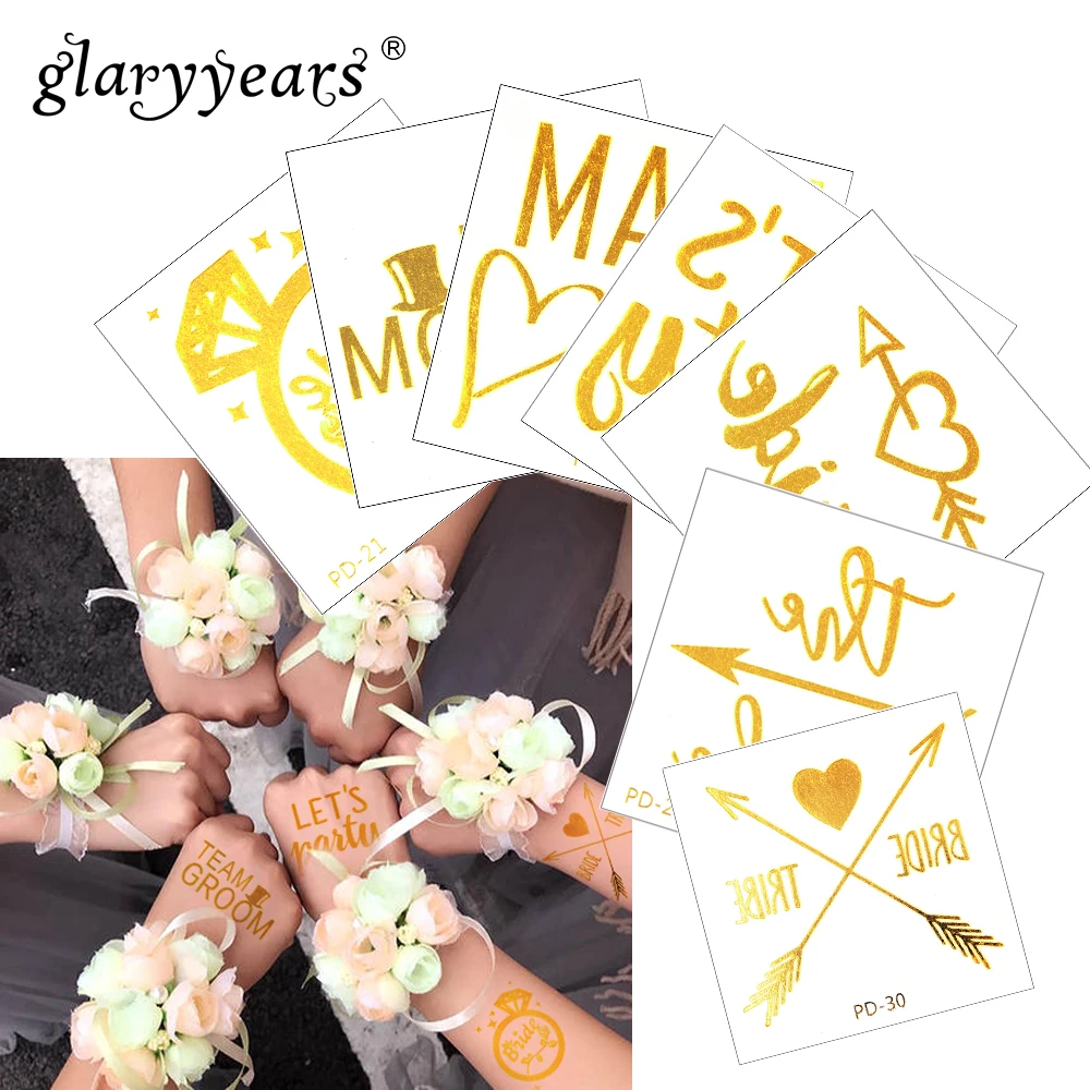 Glaryyears 1 шт. металлическая Временная тату наклейка искусственная маленькая
