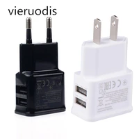 1pcs euus plug 5v 1a dual usb universal mobile phone chargers travel power charger adapter plug charger for iphone android