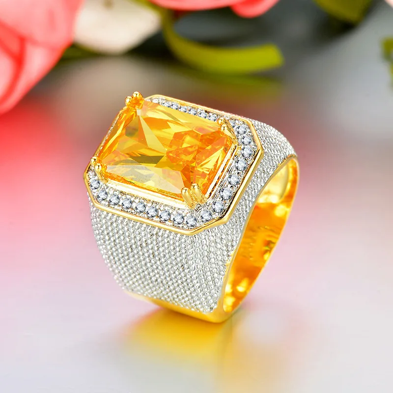 Косынка мужское кольцо 925 пробы серебро 6ct AAAAA Cz камень большой заниматься Для
