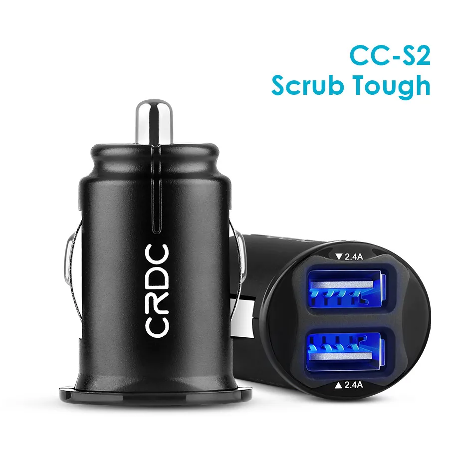 CRDC автомобильное зарядное устройство, 4.8A/24 Вт USB зарядное устройство для телефона с двумя портами Быстрая зарядка мини автомобильное зарядное устройство для Xiaomi iPhone 7 samsung galaxy s8 s7 и т. Д - Тип штекера: CC-S2 Scrub Tough