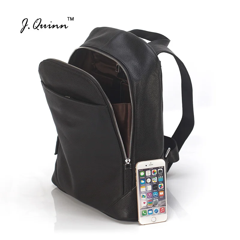 Рюкзак J.Quinn мужской на молнии из натуральной коровьей кожи для ноутбука|men backpack|mens