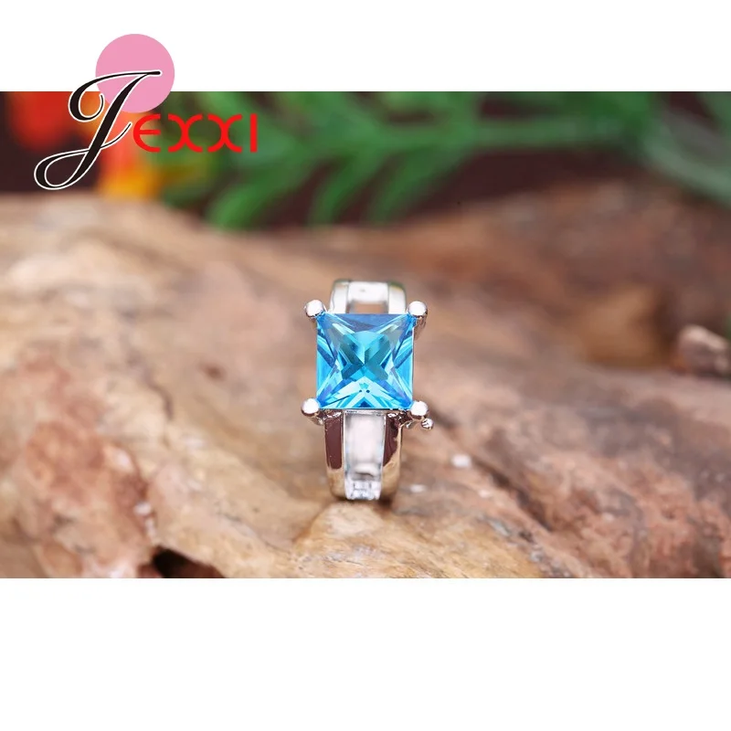 Заводская цена штампованные синие кубические циркониевые обручальные кольца