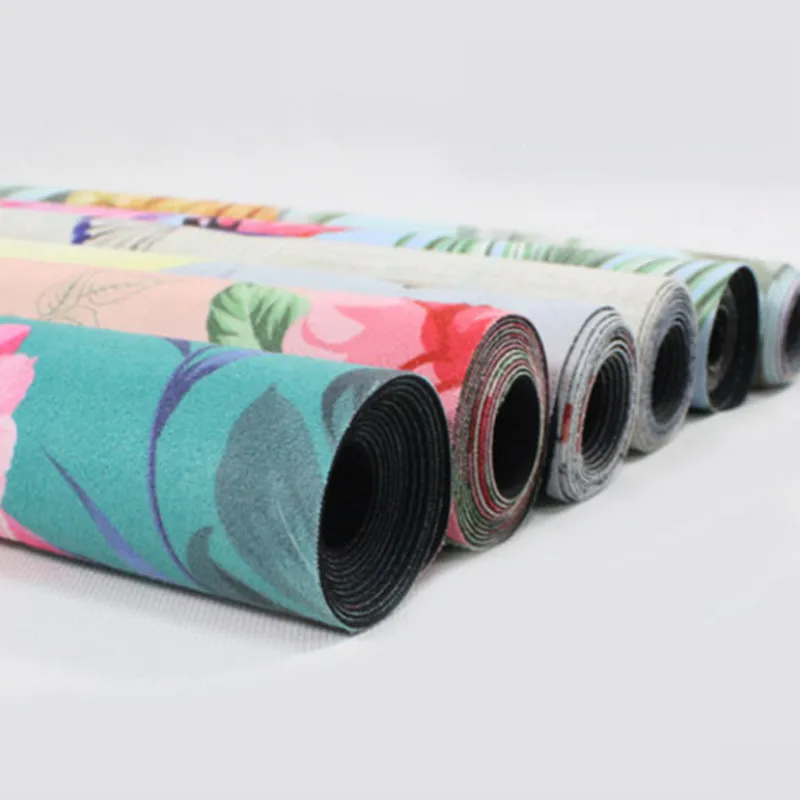 Коврик для йоги 1 мм Натуральная Резина замша нескользящий Сверхлегкий складной