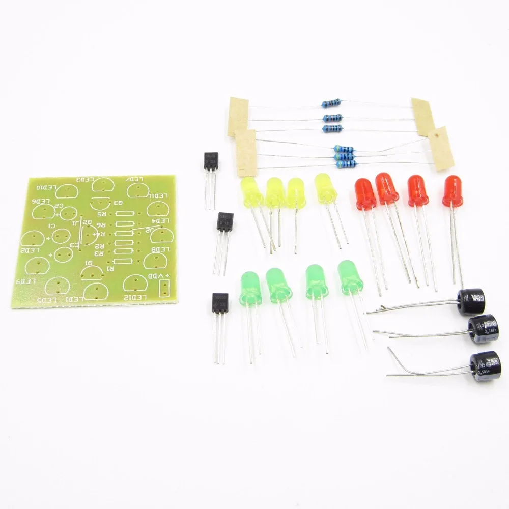 Круговой электронный светодиодный вспышка световой сигнал цепи DIY Kit 12 шт.