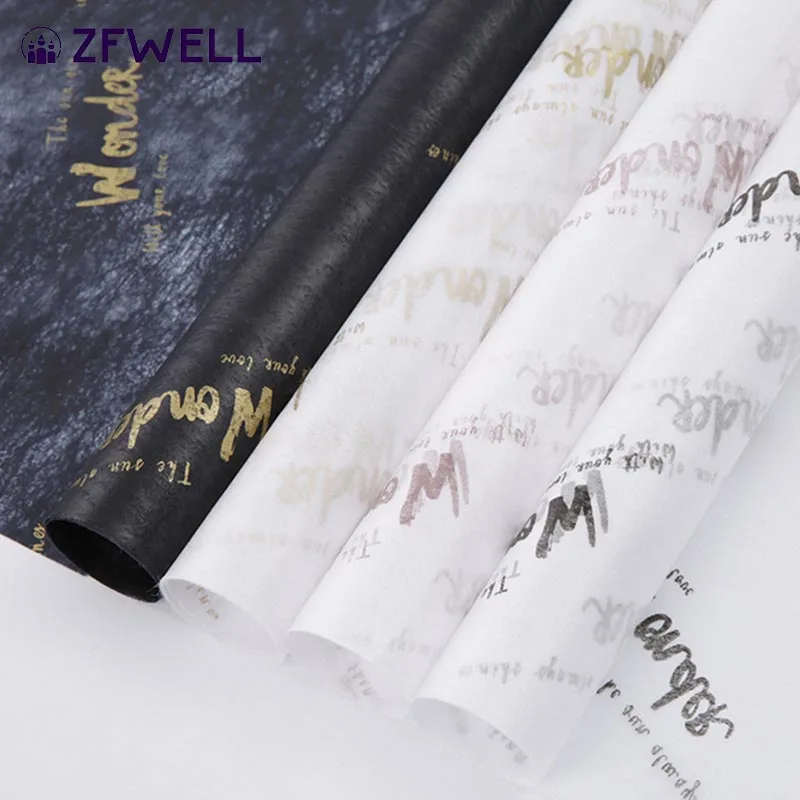ZFWELL 10pz монохромный принт на английском языке хлопковая бумага цветы подкладка