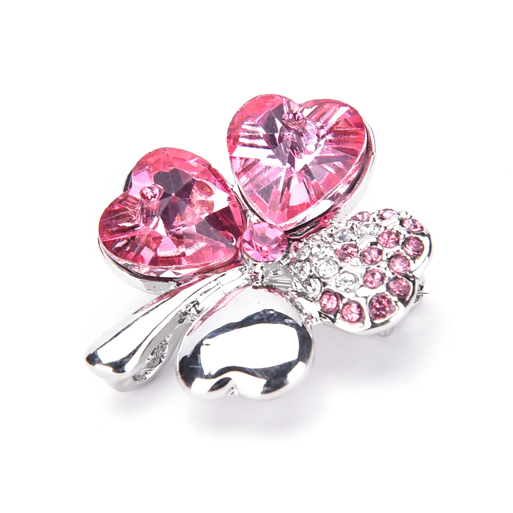 Кристальная тканевая булавка брошь в форме четырехлистного клевера|pin brooch|cloth