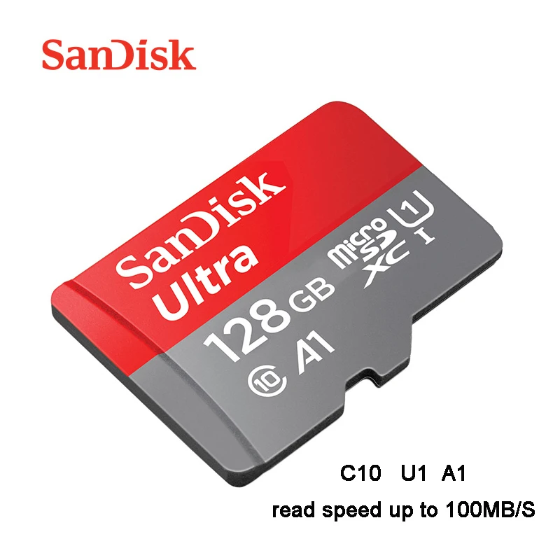 Карта памяти Sandisk Micro SD класс 10 U1 TF-карта 16 ГБ 32 98 МБ/с. 64 128 100 для смартфонов и