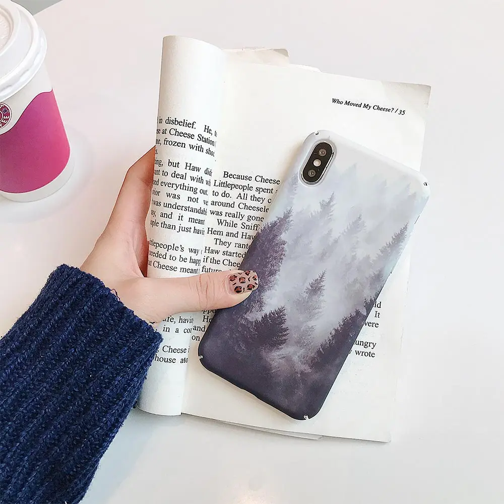 Жесткий чехол для телефона из поликарбоната Xiaomi Note 4X 6 Redmi 7 5 Plus Pro с рисунком гор