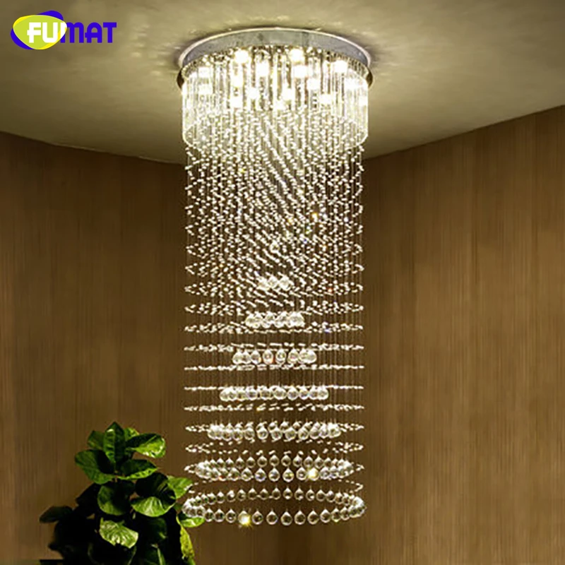 値段 Fumat K9クリスタルシャンデリア天井スカイ雨秋クリスタルライト用リビングルームledスパイラルアールデコ照明大クリスタルランプ