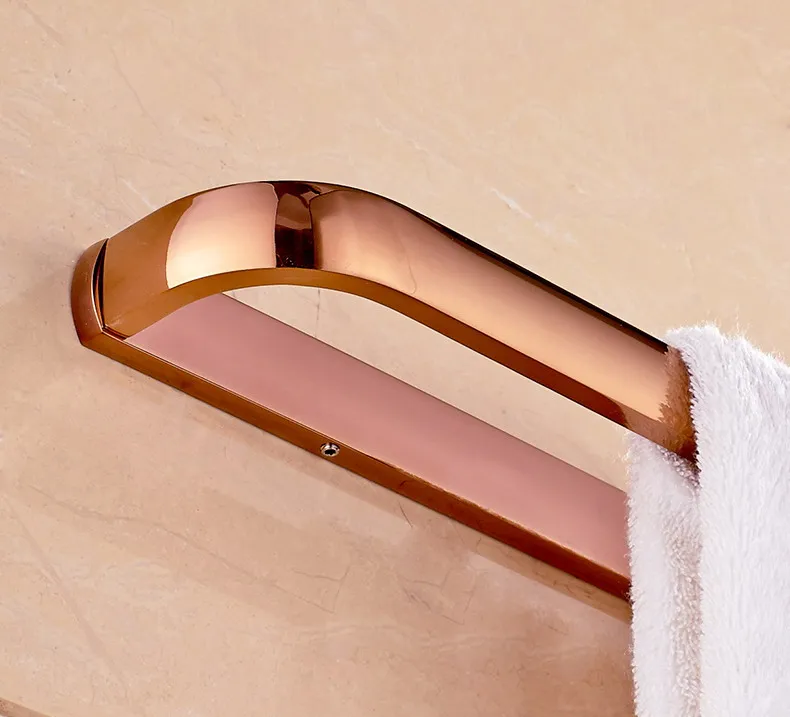 Wall Mounted Luxury Polished Rose Gold Brass Bathroom Single Towel Bar Rail Holder Accessory mba867 | Обустройство дома
