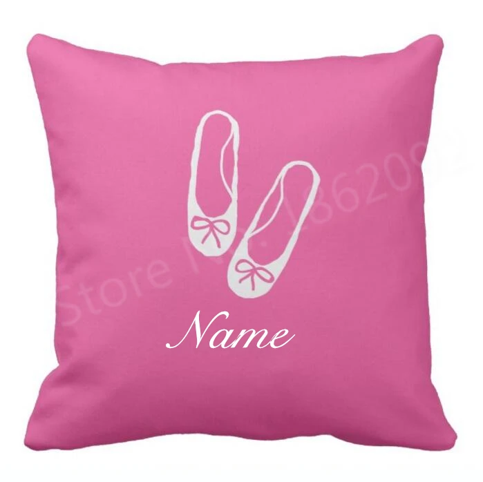 Персонализированные вишня розовое балетное Подушка Чехол пользовательское имя