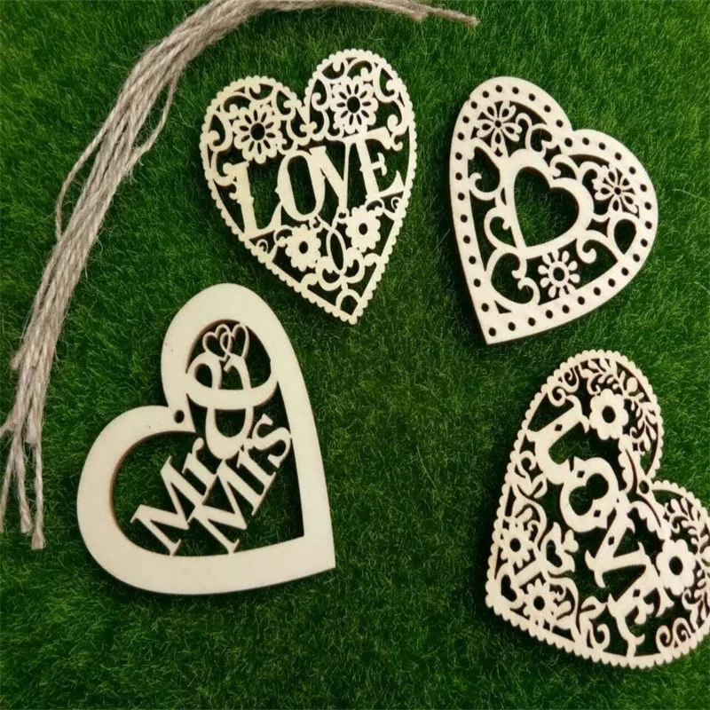 

10pcs Wooden Letters LOVE + rope Carved letters, Home decorations, Pendants, Wedding decorations, Christmas gifts