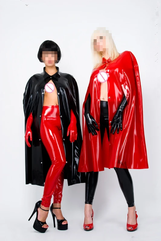 Латексная накидка с отверстиями для рук и кнопками 100 см Длина латекса длинное