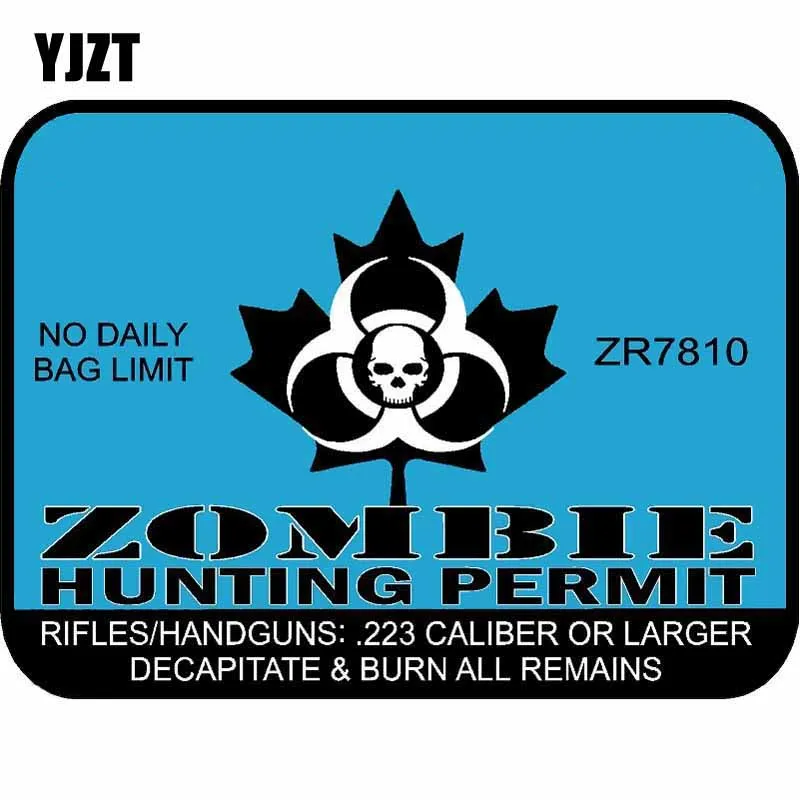 

Светоотражающие детали YJZT, 12 см * 9 см, разрешение на охоту зомби, C1- 7299