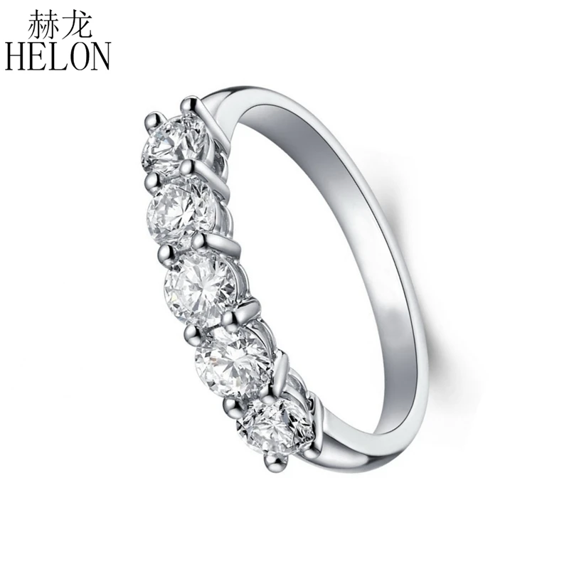 Женское кольцо с бриллиантом HELON Moissanite из стерлингового серебра 925 пробы 1 карат